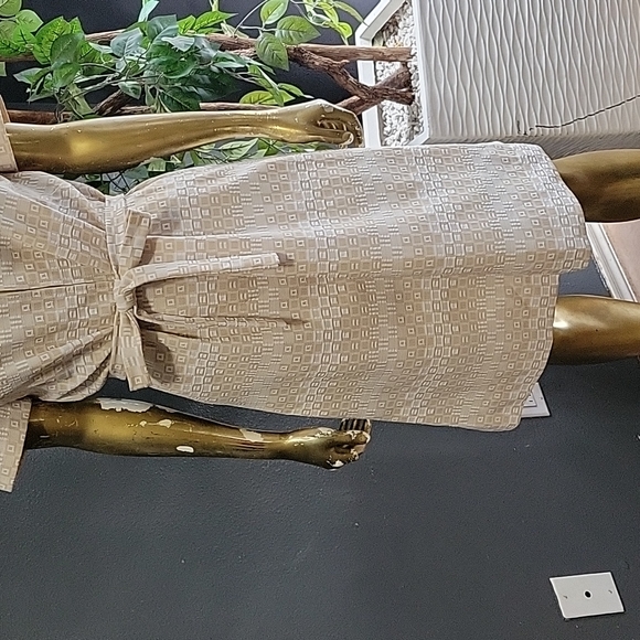 Vintage Puritan Forever Young Cream Geometric Print Shift Groovy Dress Size 8 - Picture 3 of 11